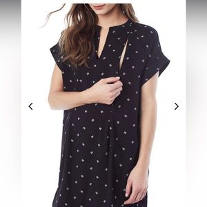 Loyal Hana CYBELLE- NAVY DOT NURSING & MATERNITY DRESS